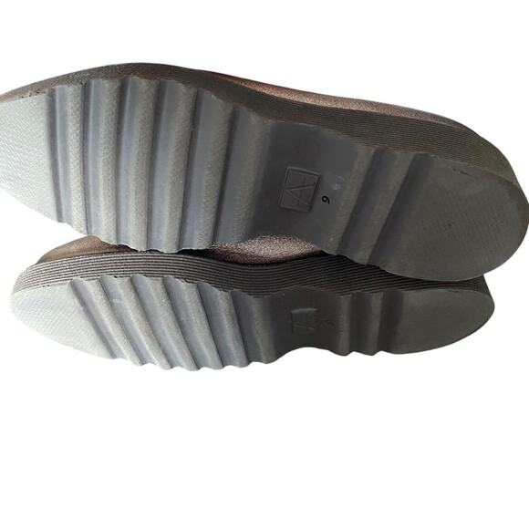 Aquatalia Kelsey Weatherproof Leather Bronze Slip On Loafer Shoes size 9 - Picture 11 of 12